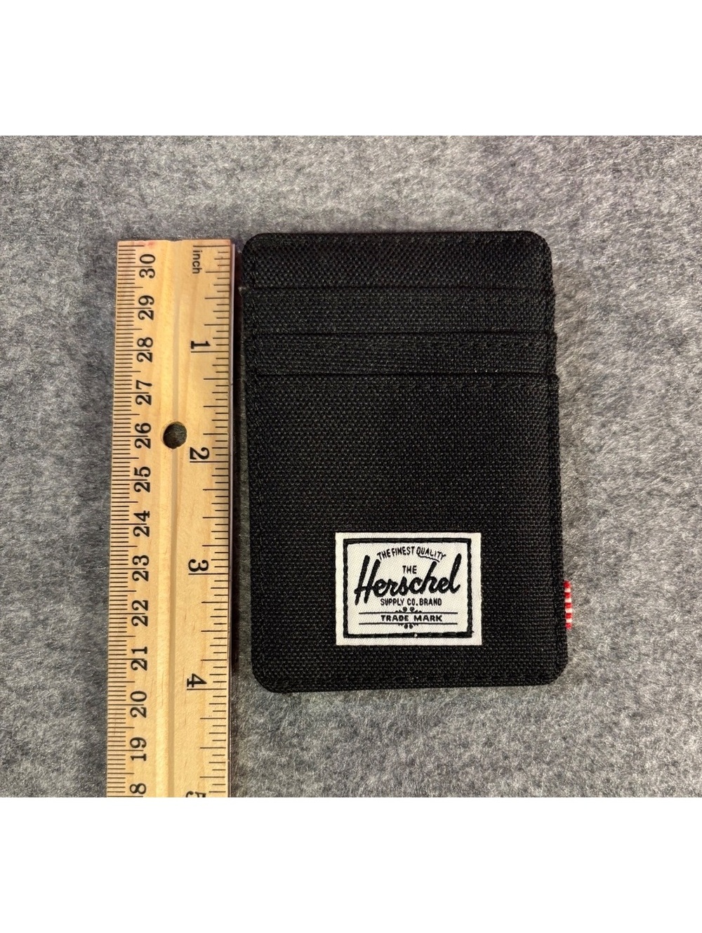 Herschel Supply Co. Black Canvas Card Holder with Money Clip